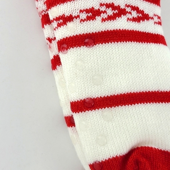 ⭐️3/ $30⭐️ Women's Christmas Knitted Red White Reading Socks Sherpa Fleece S/M - Picture 3 of 9